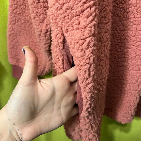 VS PINK Sherpa Hoodie Half Zip L Large Varsity Damsel Cozy - Picture 3 of 5